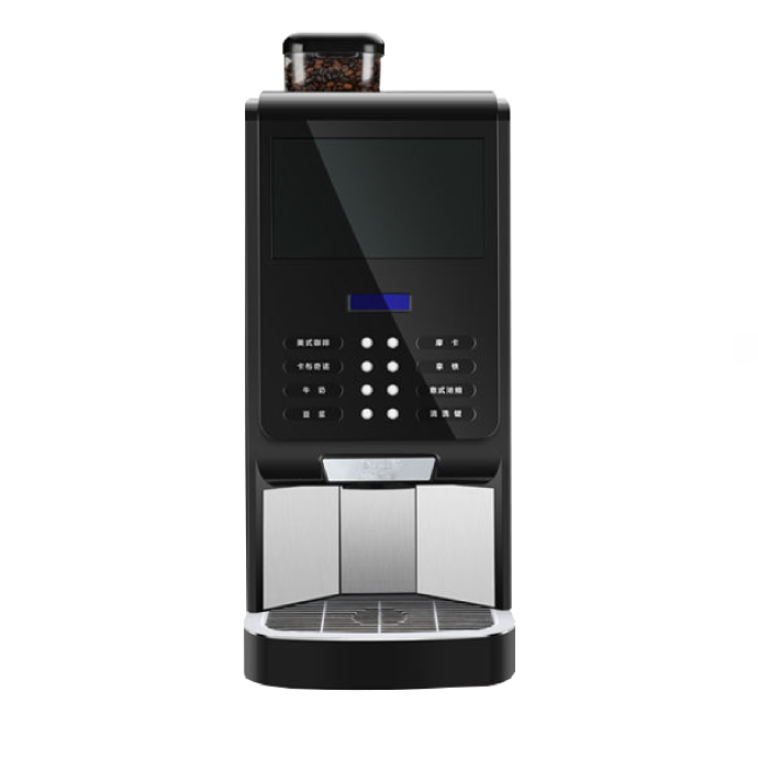 Golden parics espresso machine The "Golden Paris" tabletop coffee machine is designed to meet a variety of coffee needs with its comprehensive set of features. It offers 8 types of hot drinks, ensuring a diverse selection for different tastes. The machine includes a built-in grinder for coffee beans, providing freshly ground coffee for every cup. A dedicated fresh coffee container maintains the coffee's quality and aroma. The advertising front screen is perfect for displaying promotional content or instructions, enhancing user interaction